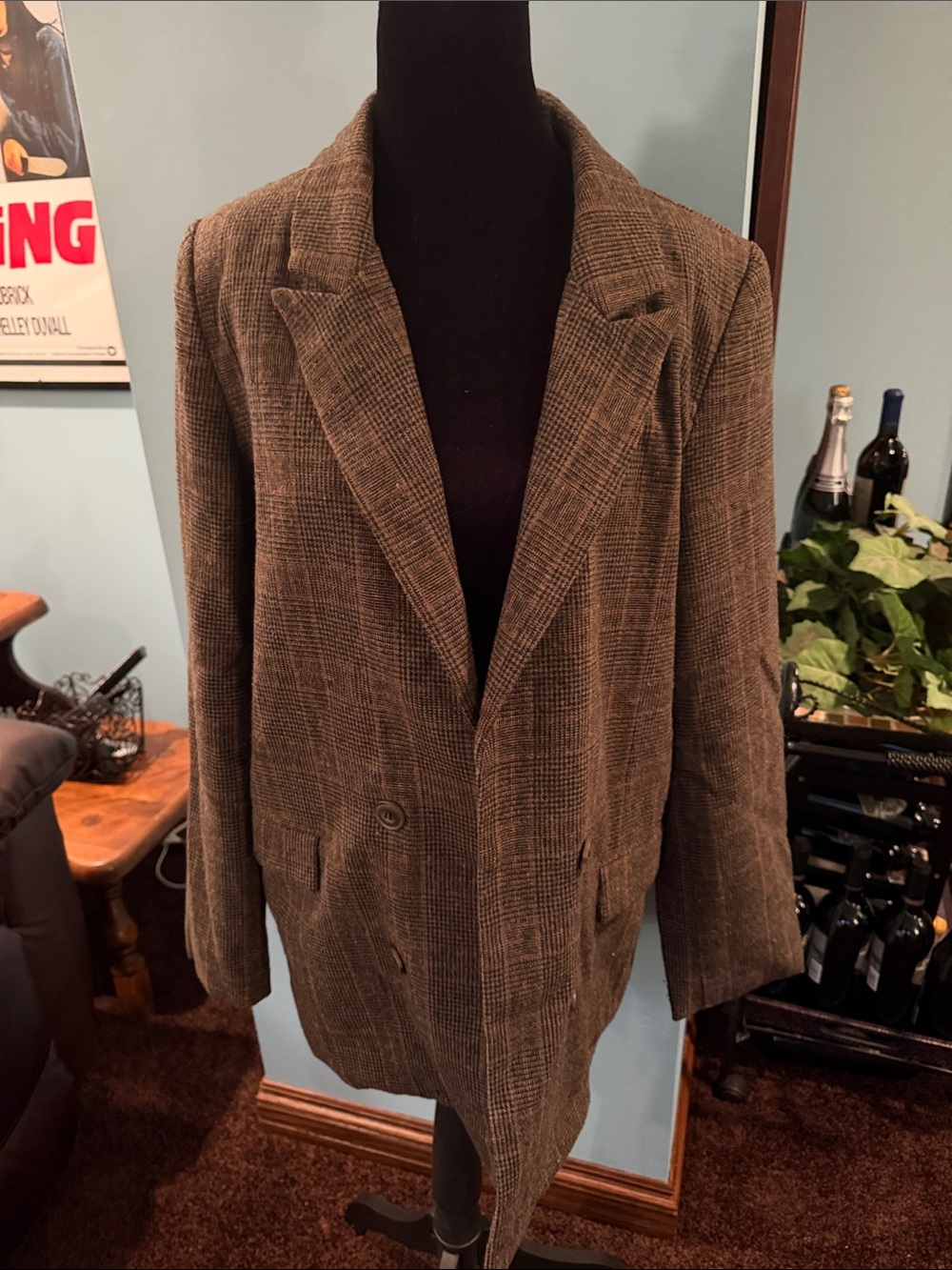 Classic Brown Plaid Women's Sport Blazer